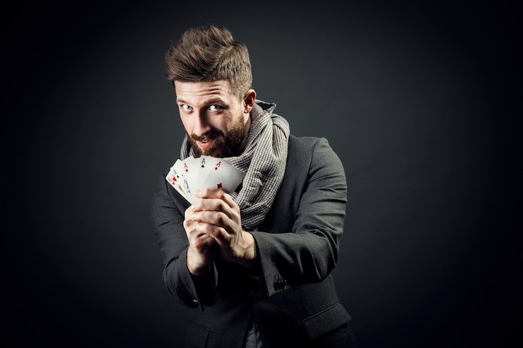 Multi-camera broadcast of Casino Hold'em table with live dealer and player seats